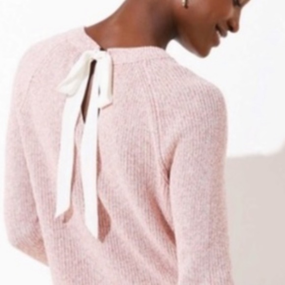LOFT Sweaters - 🌸NWOT Loft Heather Pink Sweater with Tie on back